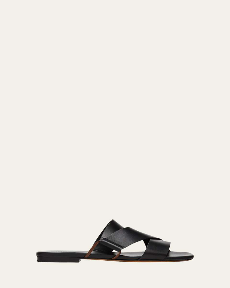 Dylan Asymmetrical Leather Flat Sandals